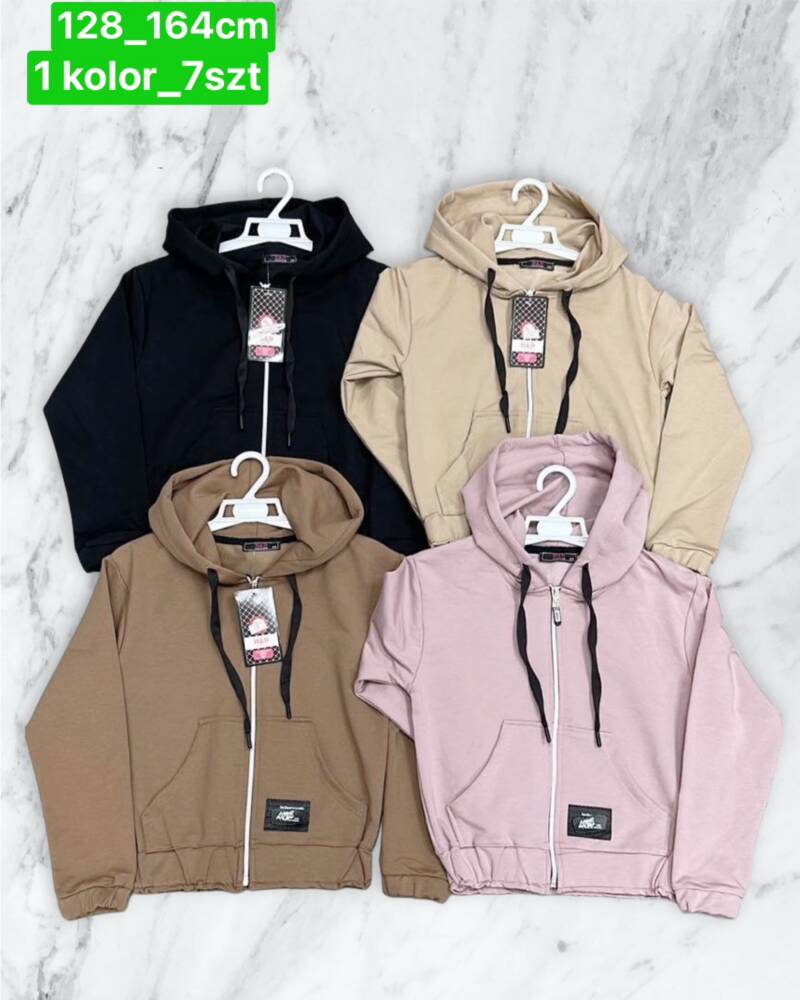 Bluza dziewczęcy. Roz 128-164 . 1 Kolor Paczka 7 szt