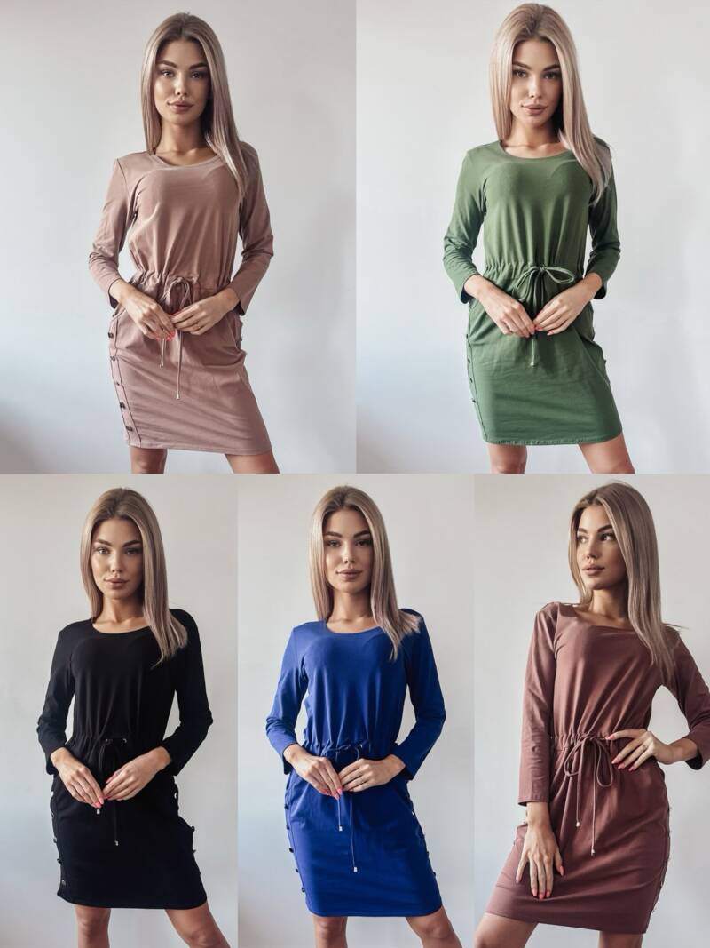 Sukienki damskie (Polska produkt) Roz 38-46 Mix Kolor Paczka 5 szt