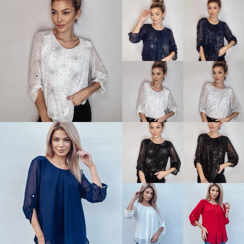 Bluzka damskie (Polska produkt) Roz 38-46. Mix Kolor Paczka 5 szt