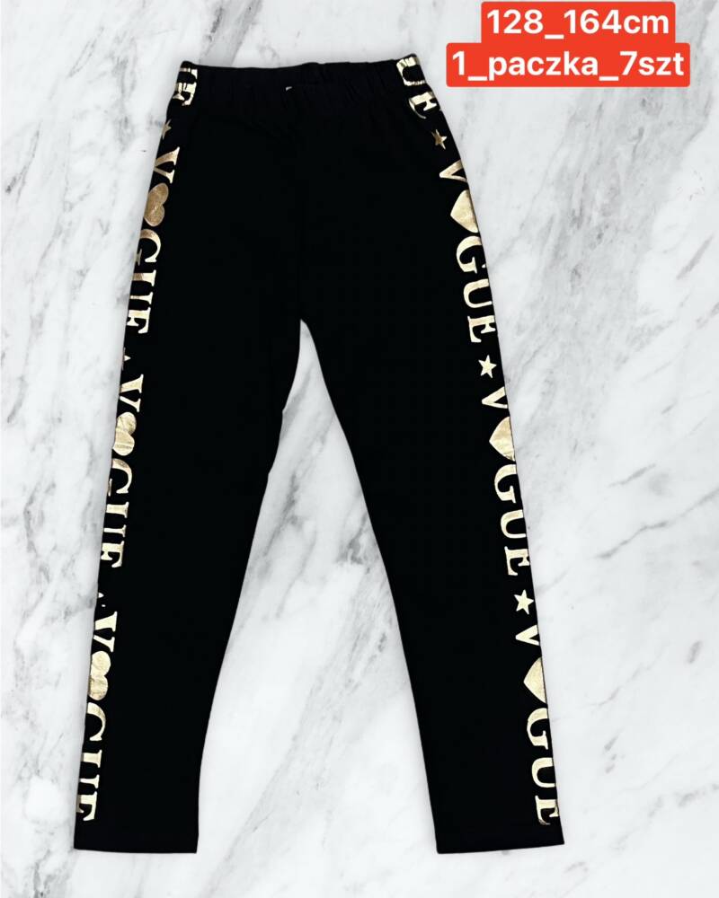 Leginsy dziewczęcy. Roz 128-164. 1 kolor Paczka 7 szt .