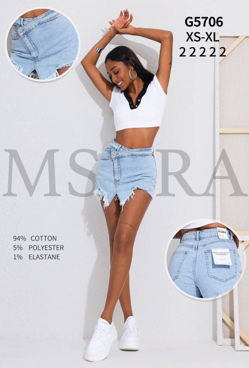 Szorty damskie jeansy Roz XS-XL, 1 Kolor Paczka 10 szt