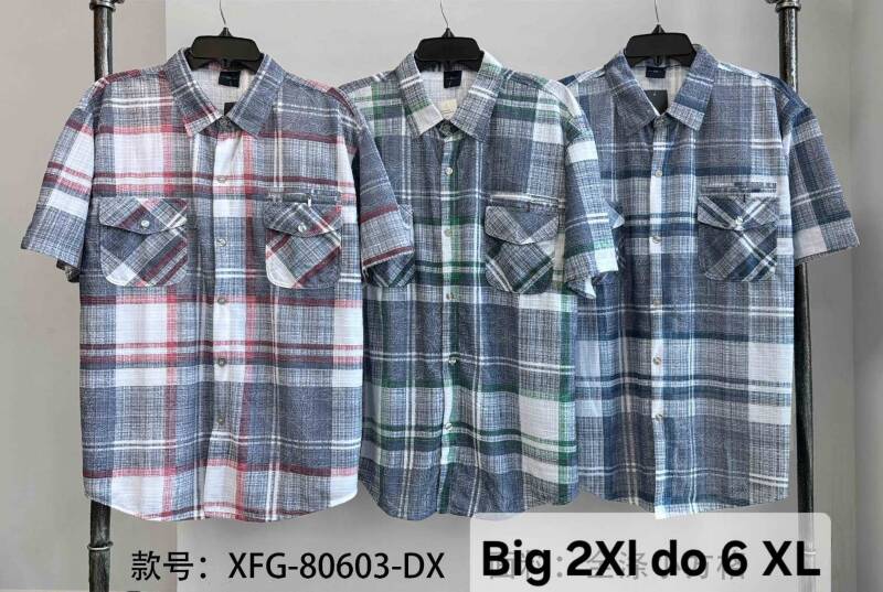 Koszula męska Roz 2XL-6XL. Mix kolor. Paczka 15 szt