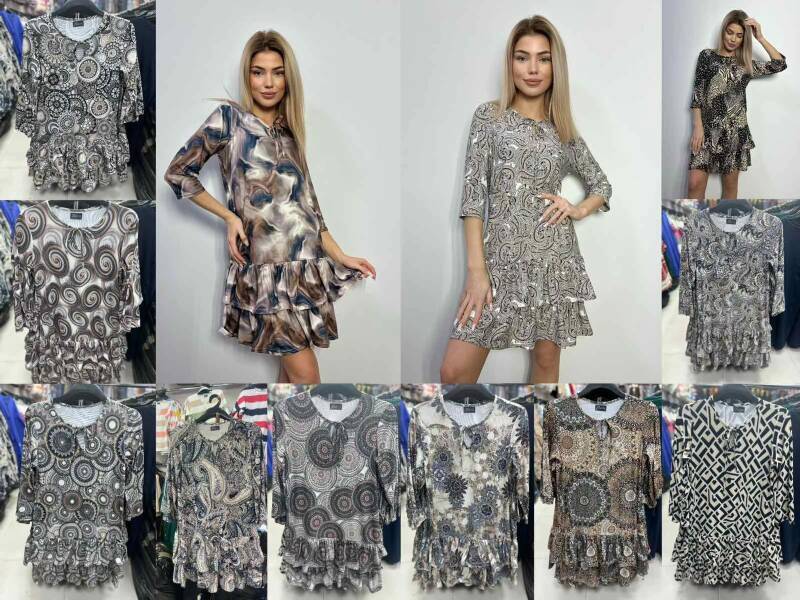 Sukienki damskie (Polska produkt) Roz 38-44 Mix Kolor Paczka 5 szt