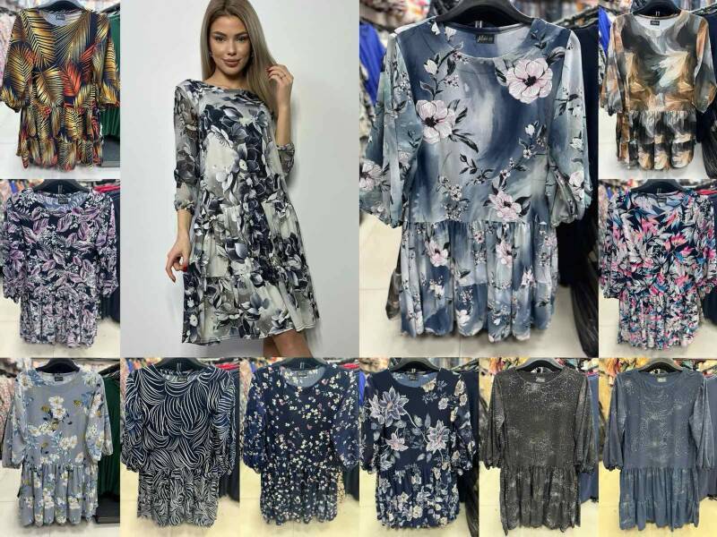 Sukienki damskie (Polska produkt) Roz 44-50 Mix Kolor Paczka 5 szt