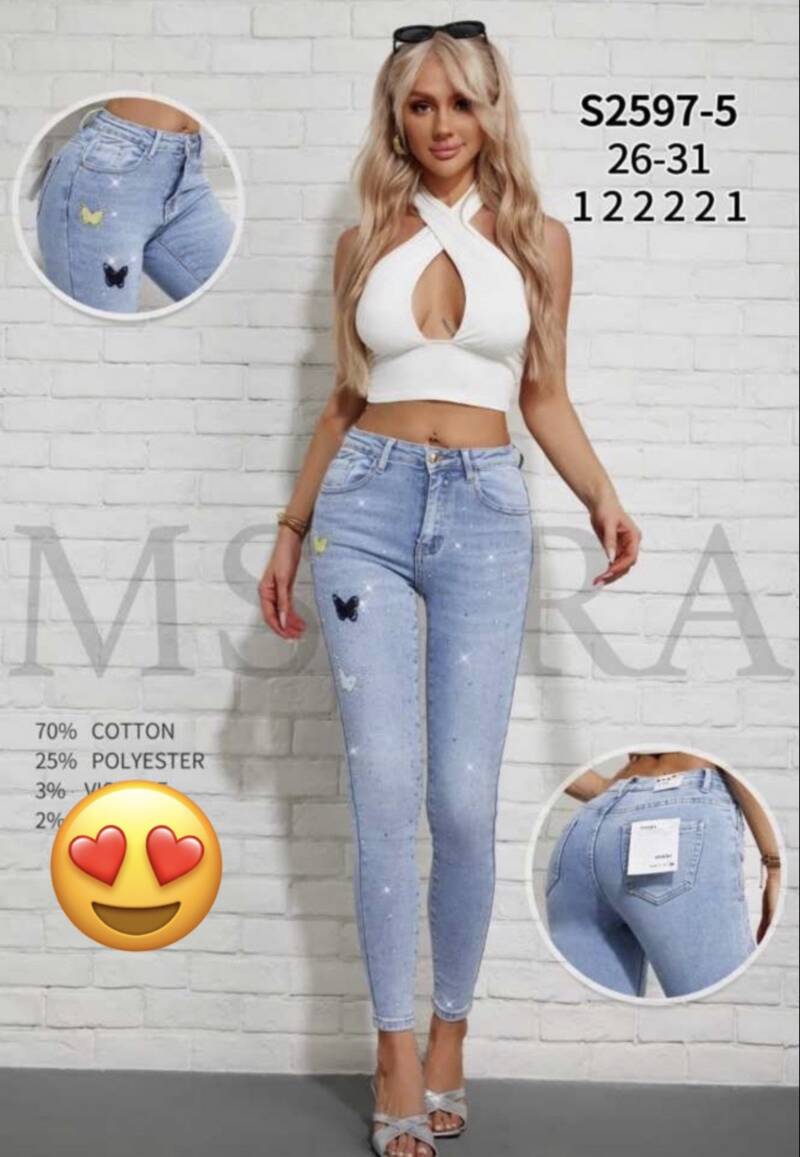 Spondnie damskie jeansy Roz 26-31, 1 Kolor Paczka 10 szt 1