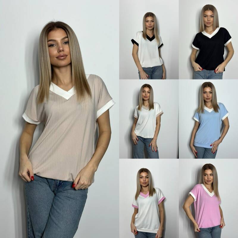 Bluzka damskie (Polska produkt) Roz 38-44. Mix Kolor Paczka 5 szt