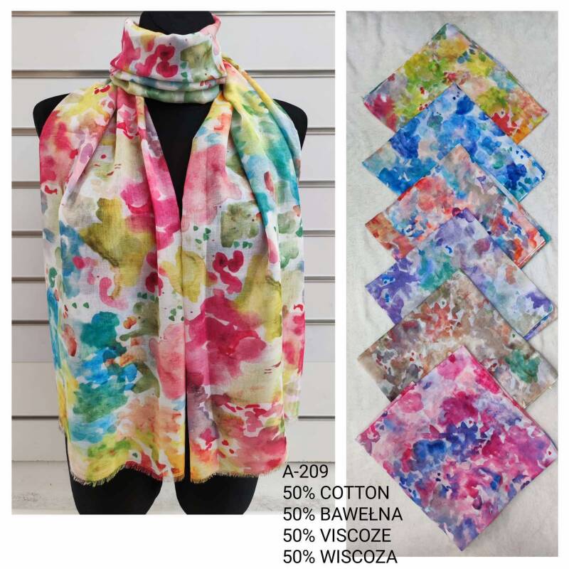 Szaliki damskie Roz Standard, Mix Kolor Paczka 12 szt