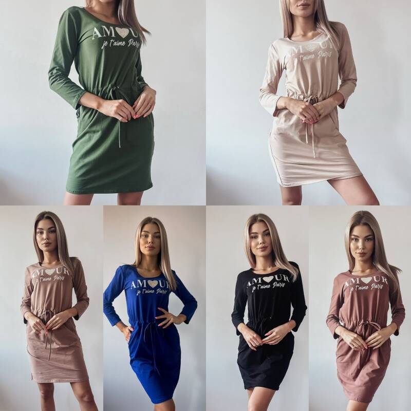 Sukienki damskie (Polska produkt) Roz 38-46 Mix Kolor Paczka 5 szt