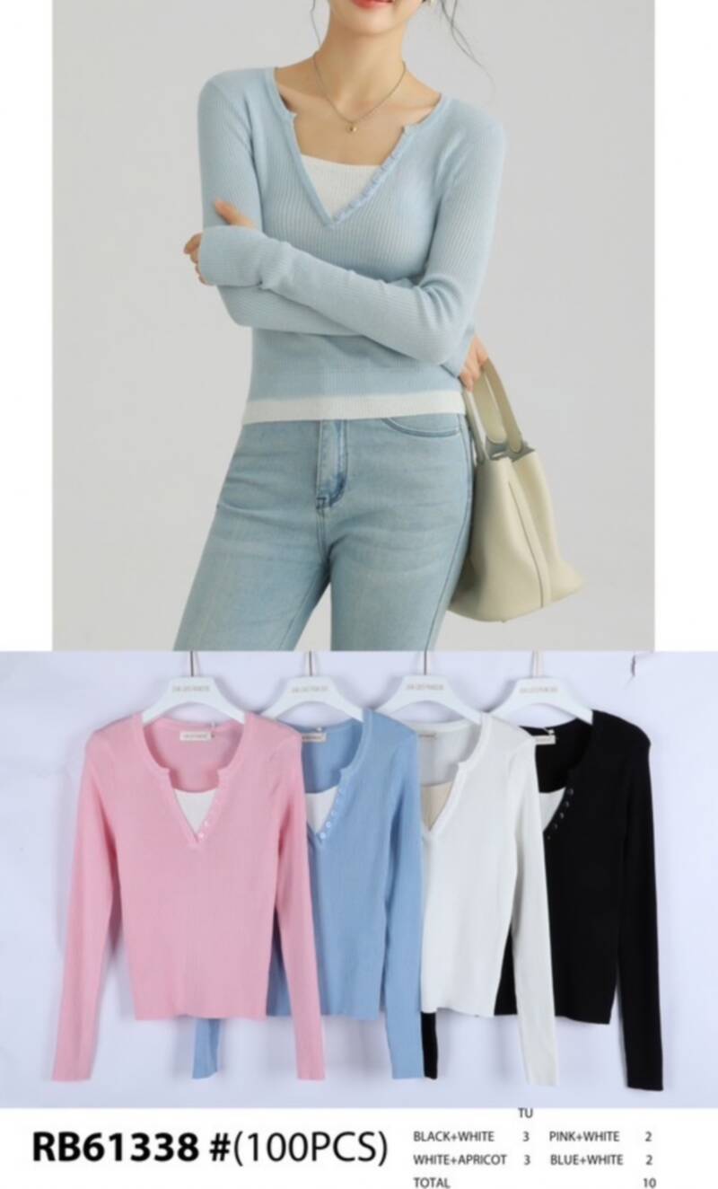 Bluzki damskie (Francja produkt) Roz Standard, Mix Kolor, Paczka 10 szt