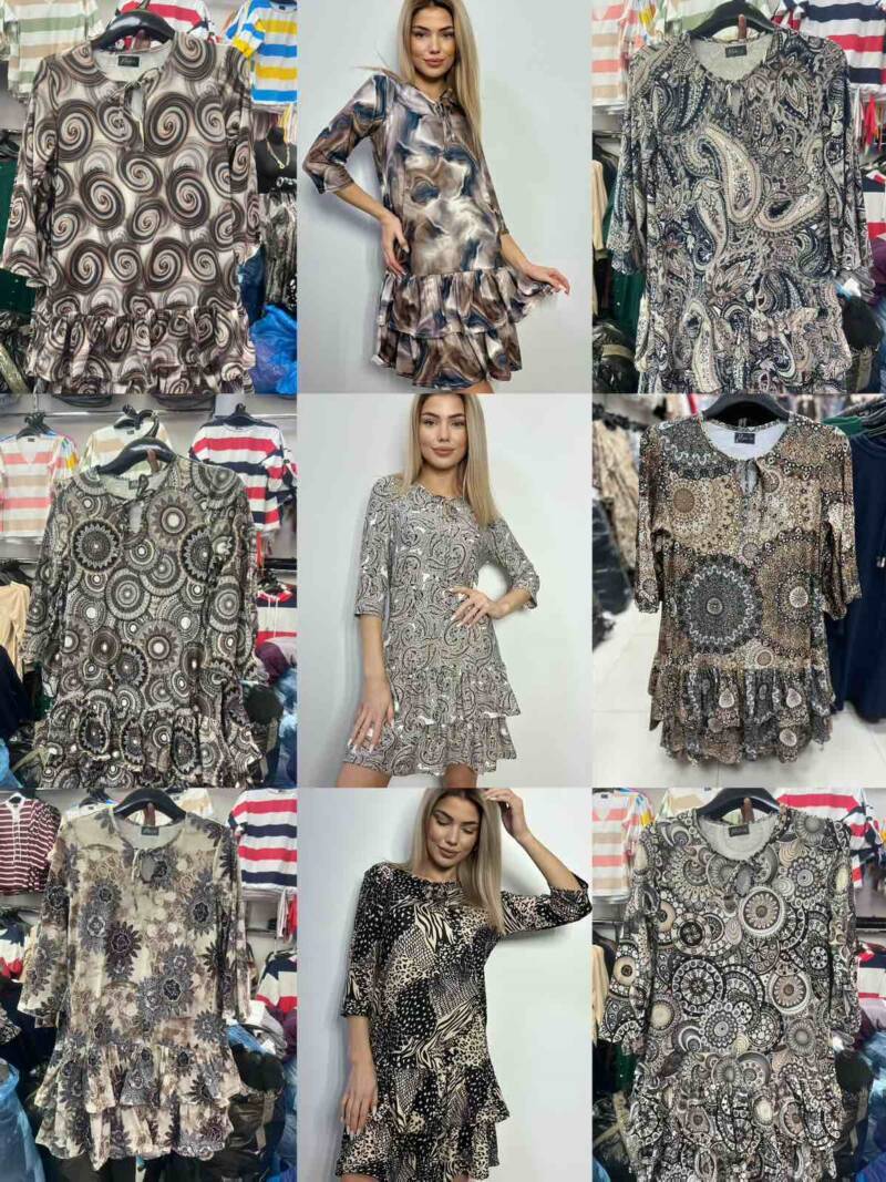 Sukienki damskie (Polska produkt) Roz 38-44 Mix Kolor Paczka 5 szt